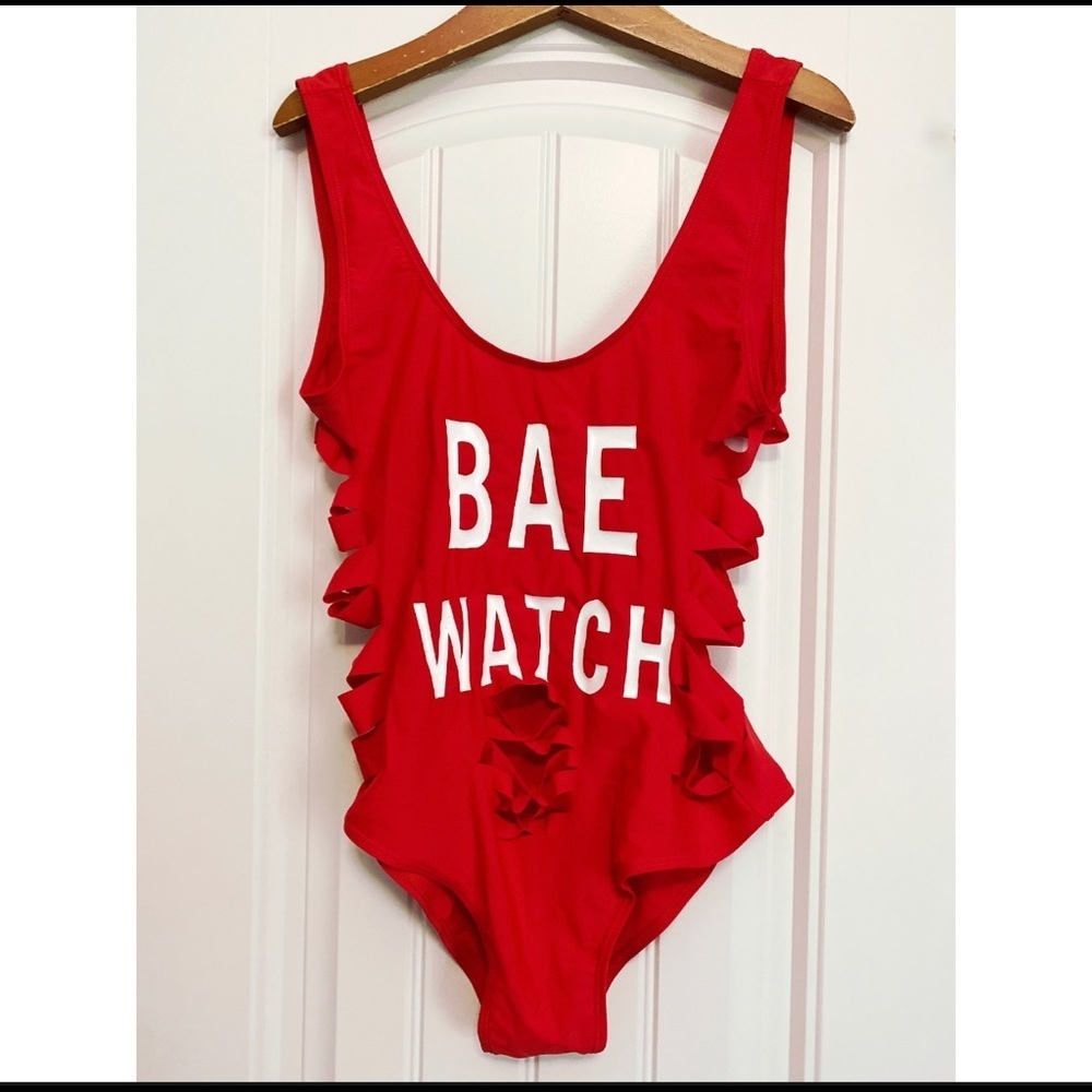 Destroyed BAE WATCH One Piece Bathing Suit | NWOT